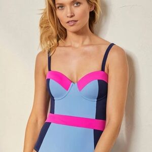 Boden Portofino Cup Size Colorblock One Piece Swimsuit- Size 36B